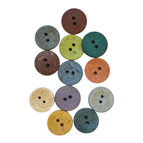 Mellem mat kokosknap med farve - 15 mm
